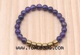 CGB9004 8mm, 10mm amethyst & drum hematite beaded bracelets