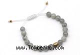 CGB9039 8mm, 10mm labradorite & drum hematite adjustable bracelets