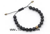 CGB9041 8mm, 10mm golden obsidian & drum hematite adjustable bracelets
