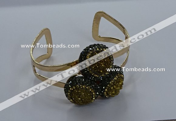 CGB907 20mm - 22mm coin druzy agate gemstone bangles wholesale