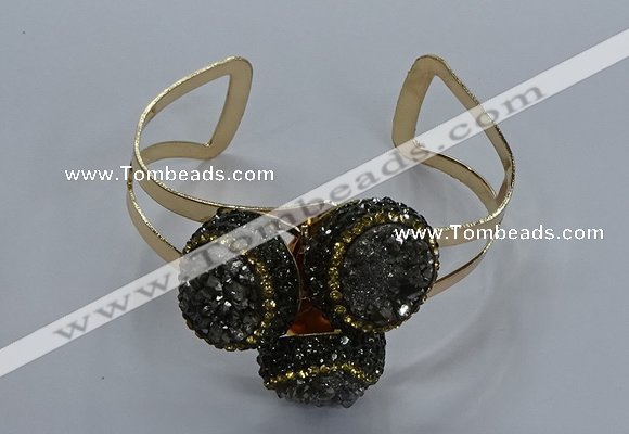 CGB909 20mm - 22mm coin druzy agate gemstone bangles wholesale