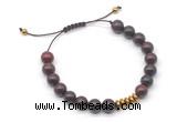 CGB9108 8mm, 10mm brecciated jasper & rondelle hematite adjustable bracelets