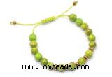 CGB9113 8mm, 10mm green sea sediment jasper & rondelle hematite adjustable bracelets