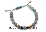 CGB9117 8mm, 10mm African turquoise & rondelle hematite adjustable bracelets