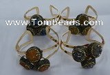 CGB915 20mm - 22mm coin druzy agate gemstone bangles wholesale