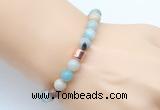 CGB9238 8mm, 10mm amazonite & drum hematite power beads bracelets