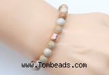 CGB9239 8mm, 10mm fossil coral & drum hematite power beads bracelets
