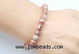 CGB9251 8mm, 10mm red net jasper & drum hematite power beads bracelets