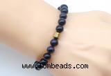 CGB9279 8mm, 10mm purple tiger eye & drum hematite power beads bracelets