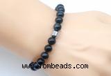 CGB9281 8mm, 10mm blue tiger eye & drum hematite power beads bracelets