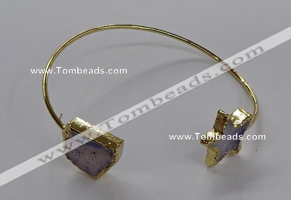 CGB929 15*20mm - 18*18mm freeform & star druzy agate bangles