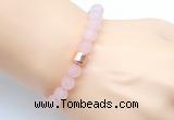 CGB9301 8mm, 10mm matte rose quartz & drum hematite power beads bracelets