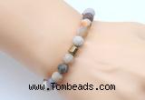 CGB9313 8mm, 10mm matte bamboo leaf agate & drum hematite power beads bracelets