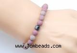CGB9326 8mm, 10mm matte pink wooden jasper & drum hematite power beads bracelets