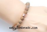 CGB9336 8mm, 10mm matte wooden jasper & drum hematite power beads bracelets