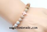 CGB9354 8mm, 10mm fossil coral & cross hematite power beads bracelets