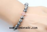 CGB9367 8mm, 10mm dalmatian jasper & cross hematite power beads bracelets