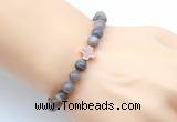 CGB9375 8mm, 10mm Botswana agate & cross hematite power beads bracelets