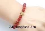 CGB9383 8mm, 10mm red agate & cross hematite power beads bracelets