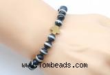 CGB9385 8mm, 10mm Tibetan agate & cross hematite power beads bracelets