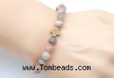 CGB9405 8mm, 10mm rainbow moonstone & cross hematite power beads bracelets