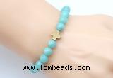 CGB9411 8mm, 10mm amazonite & cross hematite power beads bracelets