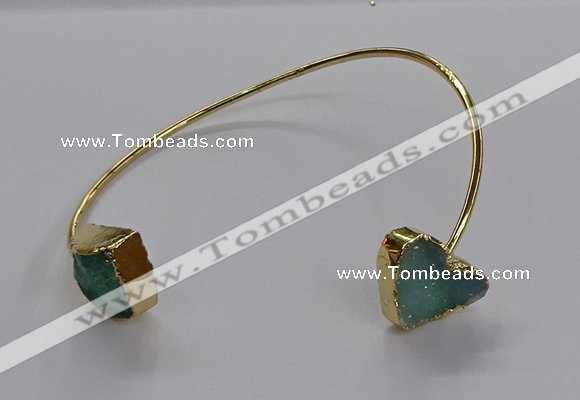 CGB942 15*20mm - 16*16mm freeform & heart druzy agate bangles