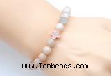 CGB9421 8mm, 10mm matte sunstone & cross hematite power beads bracelets