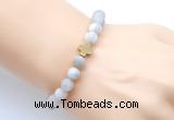 CGB9428 8mm, 10mm matte white crazy lace agate & cross hematite power beads bracelets