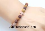 CGB9437 8mm, 10mm matte mookaite & cross hematite power beads bracelets