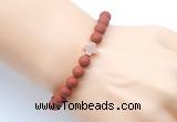 CGB9443 8mm, 10mm matte red jasper & cross hematite power beads bracelets