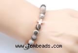 CGB9445 8mm, 10mm matte Australian zebra jasper & cross hematite power beads bracelets