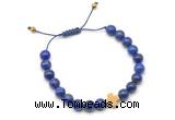 CGB9467 8mm, 10mm lapis lazuli & cross hematite adjustable bracelets