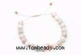 CGB9488 8mm, 10mm white crazy lace agate & cross hematite adjustable bracelets