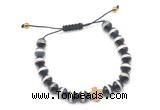 CGB9495 8mm, 10mm Tibetan agate & cross hematite adjustable bracelets