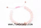 CGB9511 8mm, 10mm rose quartz & cross hematite adjustable bracelets