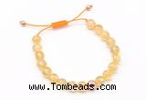CGB9514 8mm, 10mm citrine & round hematite adjustable bracelets