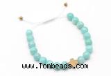 CGB9521 8mm, 10mm amazonite & cross hematite adjustable bracelets