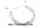 CGB9538 8mm, 10mm matte white crazy lace agate & cross hematite adjustable bracelets