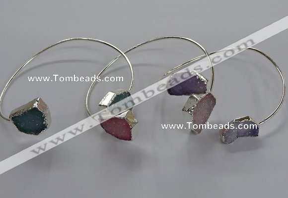 CGB955 13*18mm - 15*20mm freeform druzy agate bangles wholesale