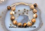 CGB9709 12mm round picture jasper & yellow tiger eye adjustable bracelets