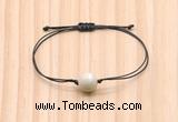 CGB9921 Fashion 12mm white fossil jasper adjustable bracelet jewelry