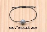 CGB9931 Fashion 12mm grey picture jasper adjustable bracelet jewelry