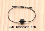 CGB9948 Fashion 12mm black obsidian adjustable bracelet jewelry