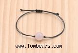 CGB9992 Fashion 12mm faceted rose quartz adjustable bracelet jewelry