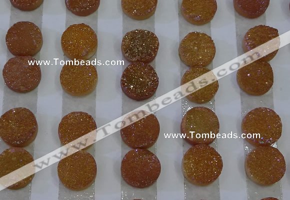 CGC101 12mm flat round druzy quartz cabochons wholesale