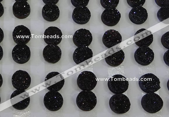 CGC102 12mm flat round druzy quartz cabochons wholesale