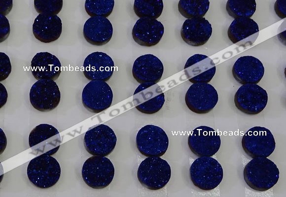 CGC103 12mm flat round druzy quartz cabochons wholesale