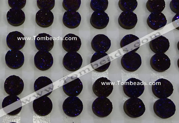 CGC106 12mm flat round druzy quartz cabochons wholesale