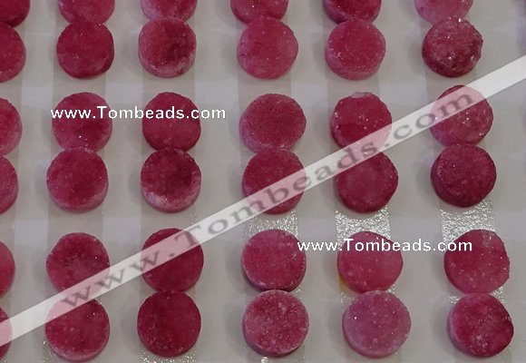 CGC107 12mm flat round druzy quartz cabochons wholesale